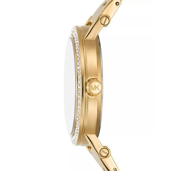 Michael Kors Women\'s Corey Three-Hand Gold-Tone Stainless Steel Watch 38mm $245